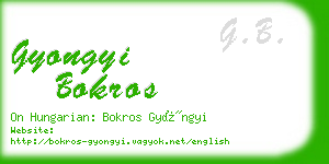 gyongyi bokros business card